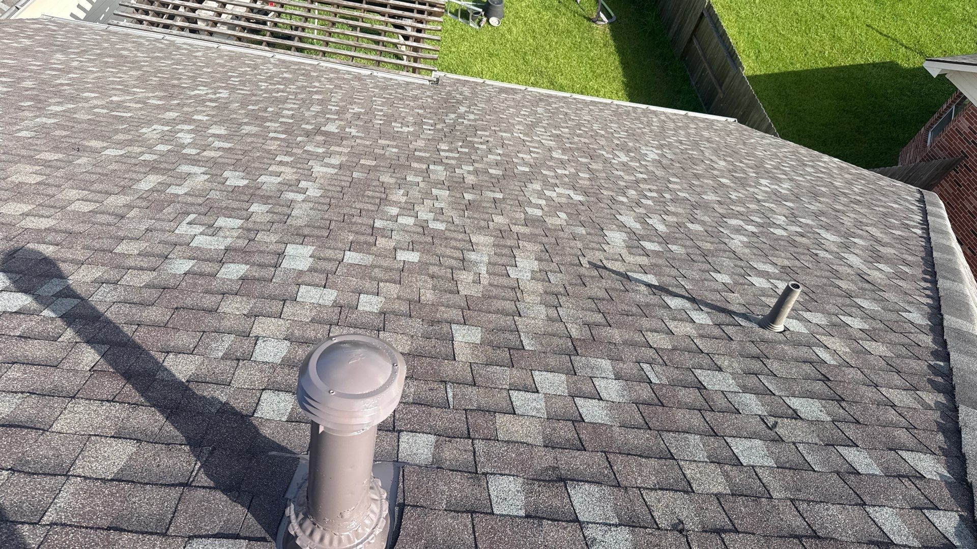 Finished roof detail after a full roof replacement in Pearland Texas